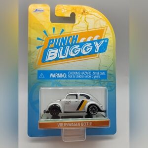 Jada Punch Buggy Slug Bug Volkswagen Beetle Die-cast Car Silver w Stripes